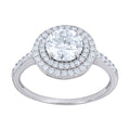 925 Sterling Silver Womens Moissanite Halo Engagement Ring Size 7