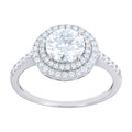 925 Sterling Silver Womens Moissanite Halo Engagement Ring Size 7