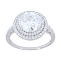 925 Sterling Silver Womens Moissanite Halo Engagement Ring Size 11