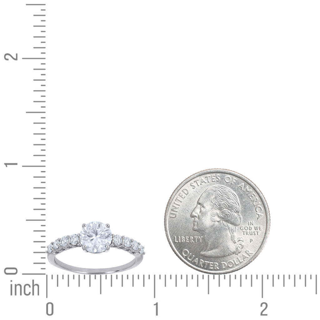 925 Sterling Silver Womens Moissanite Engagement Ring Size 7