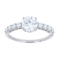 925 Sterling Silver Womens Moissanite Engagement Ring Size 7
