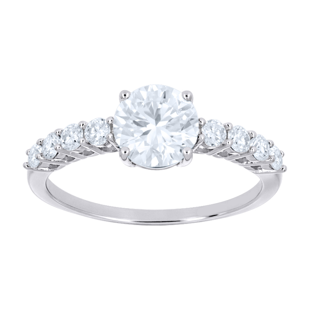 925 Sterling Silver Womens Moissanite Engagement Ring Size 7