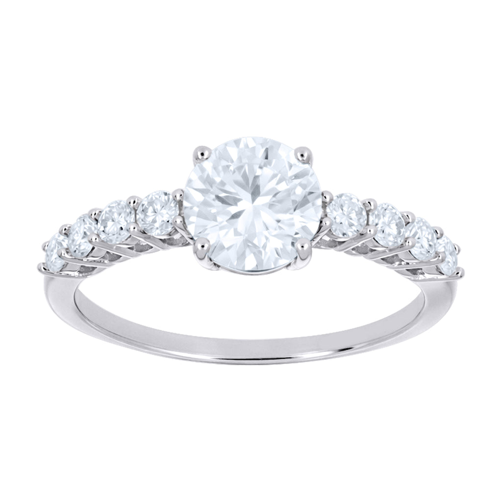 925 Sterling Silver Womens Moissanite Engagement Ring Size 6