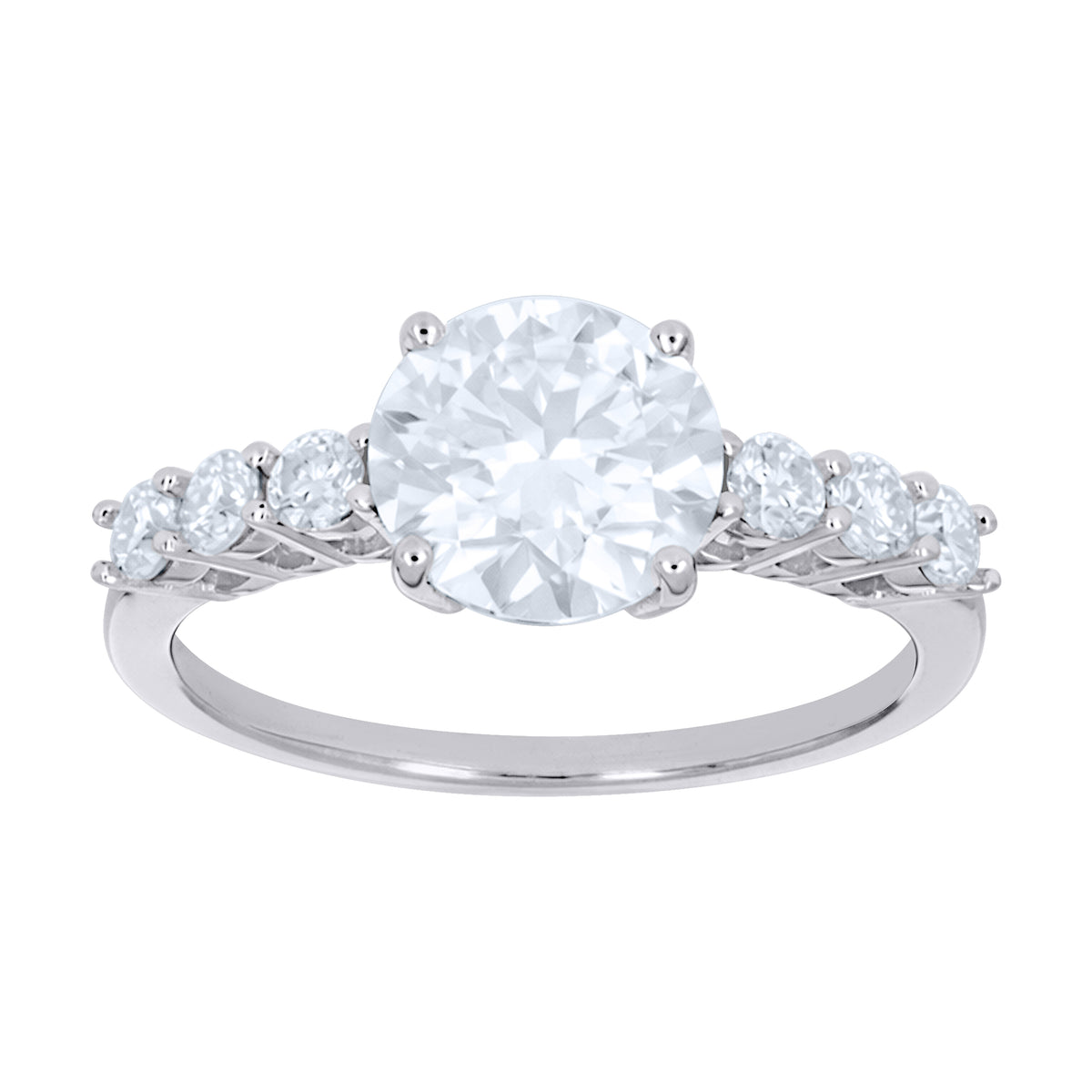 925 Sterling Silver Womens Moissanite Engagement Ring Size 8