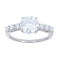925 Sterling Silver Womens Moissanite Engagement Ring