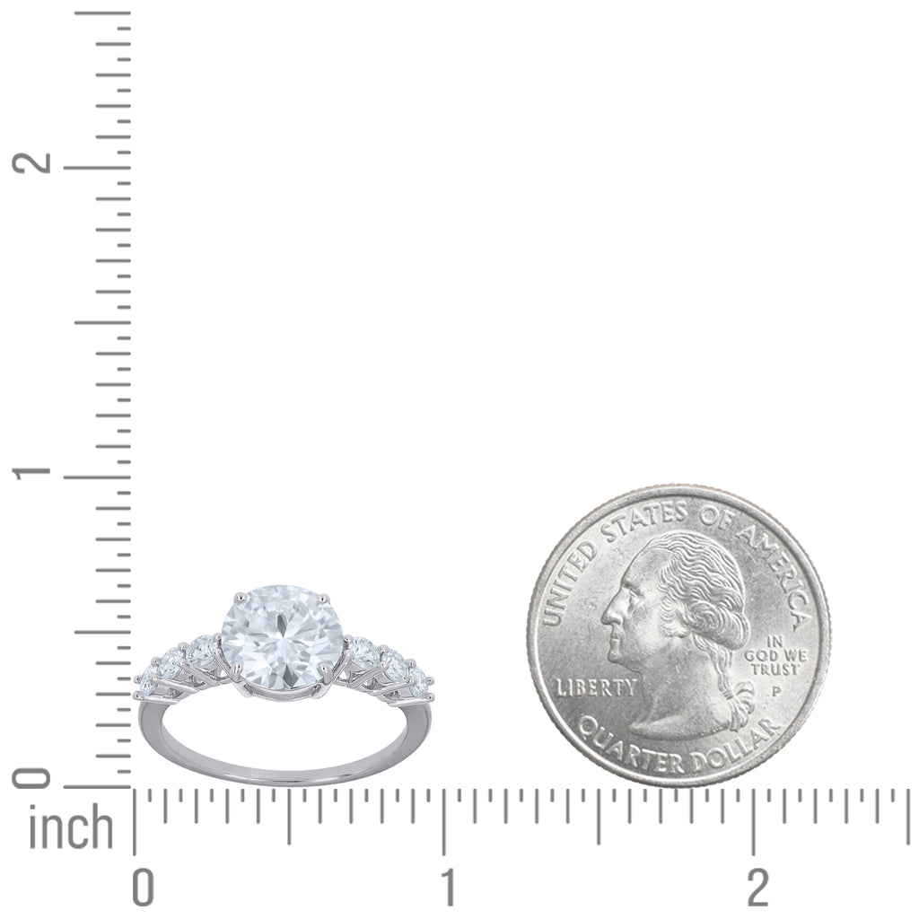 925 Sterling Silver Womens Moissanite Engagement Ring Size 6