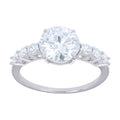 925 Sterling Silver Womens Moissanite Engagement Ring Size 9