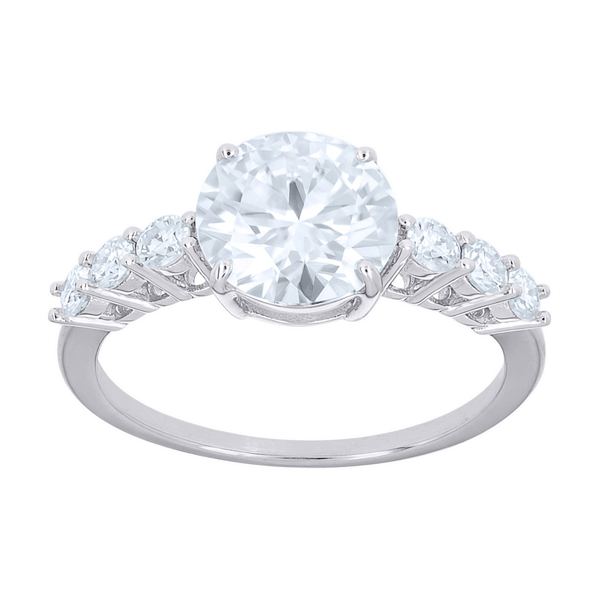 925 Sterling Silver Womens Moissanite Engagement Ring Size 8