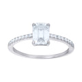 925 Sterling Silver Womens Emerald Round Moissanite Engagement Ring Size 7