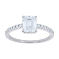 925 Sterling Silver Womens Emerald Round Moissanite Engagement Ring Size 9
