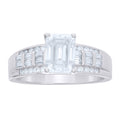 925 Sterling Silver Womens Moissanite Engagement Ring