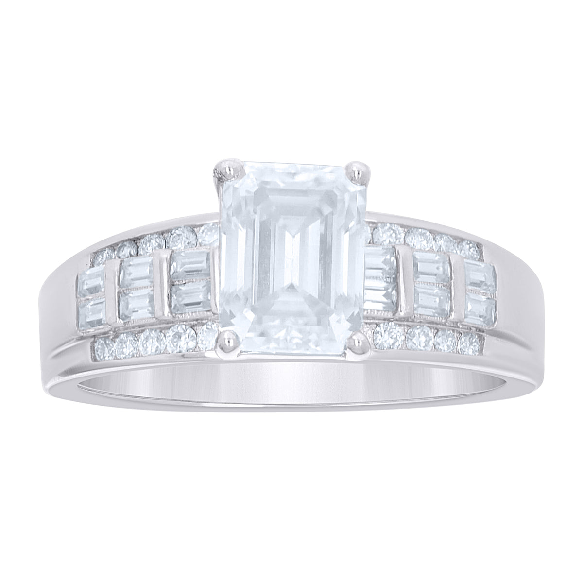 925 Sterling Silver Womens Moissanite Engagement Ring