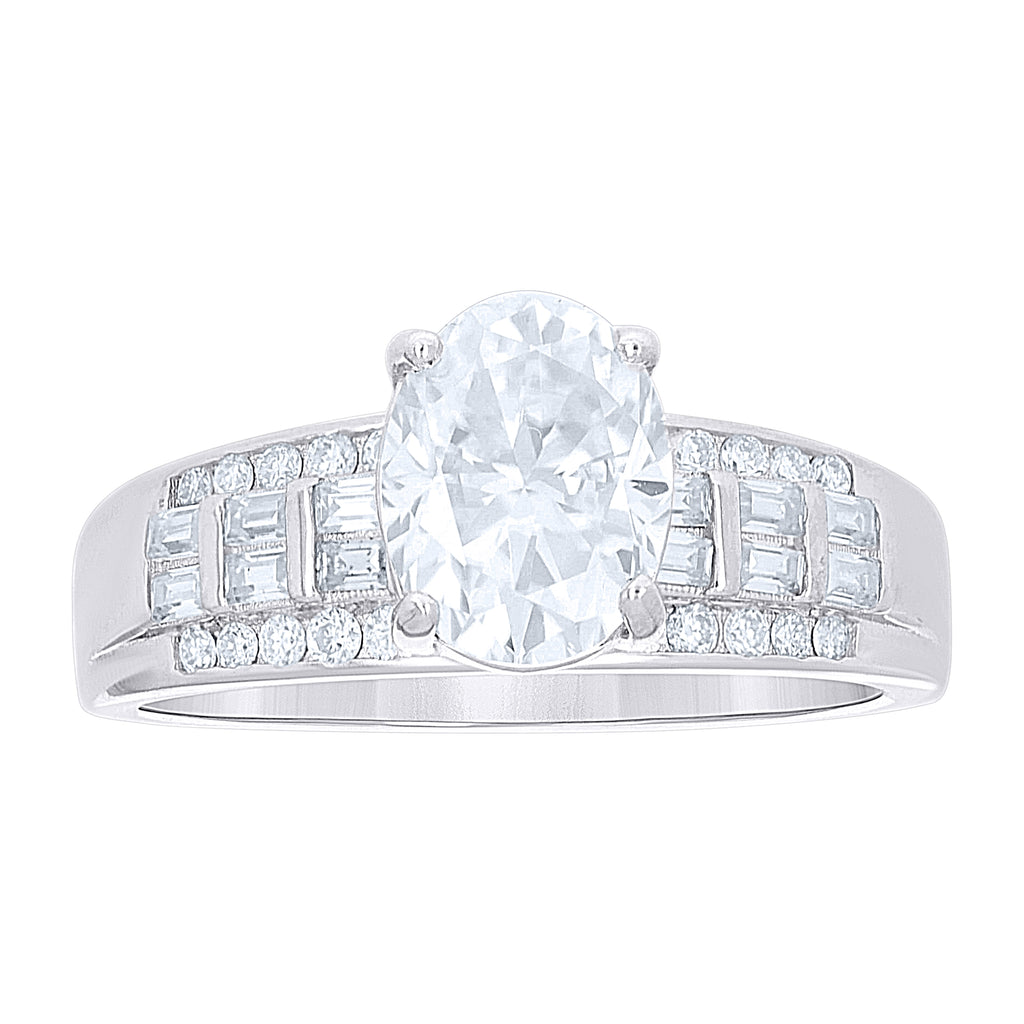 925 Sterling Silver Womens Moissanite Engagement Ring S8