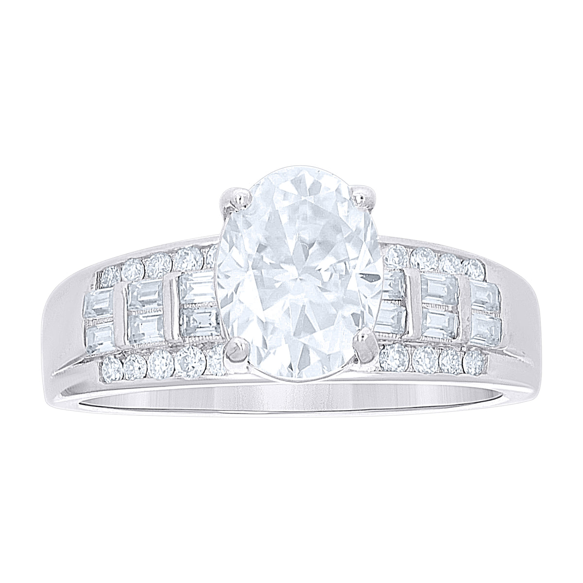 925 Sterling Silver Womens Moissanite Engagement Ring S8