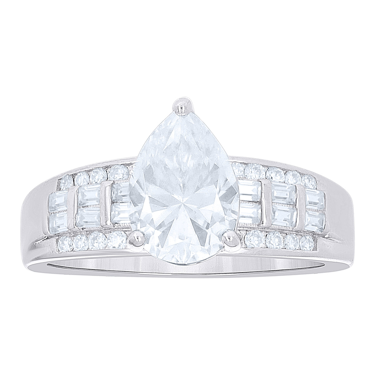 925 Sterling Silver Womens Moissanite Engagement Ring