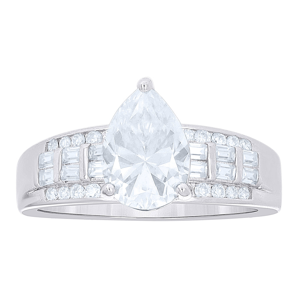 925 Sterling Silver Womens Moissanite Engagement Ring S7