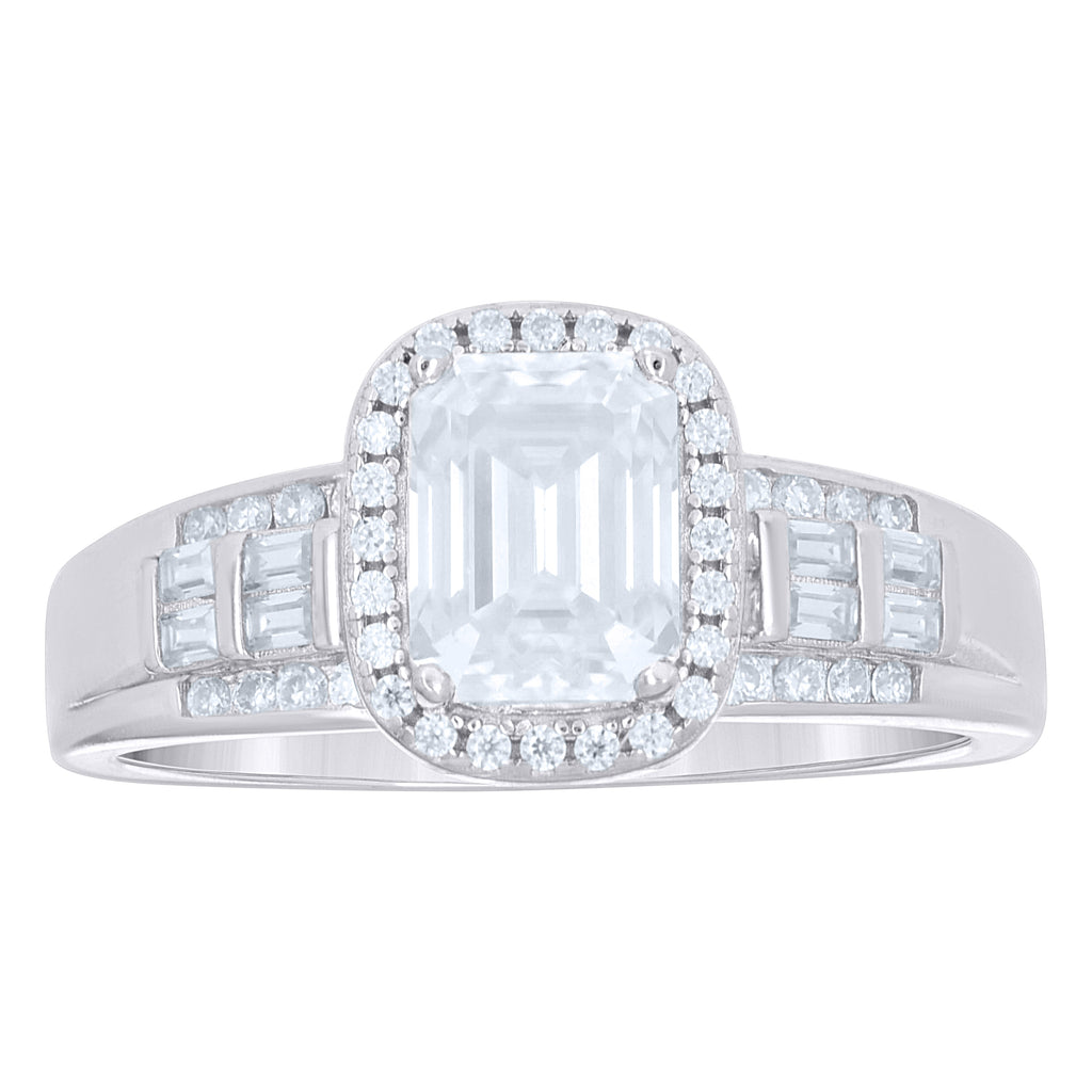 925 Sterling Silver Womens Moissanite Engagement Ring S7