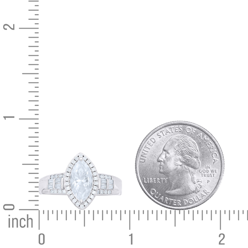 925 Sterling Silver Womens Moissanite Engagement Ring S6