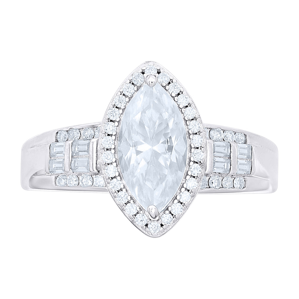 925 Sterling Silver Womens Moissanite Engagement Ring S6