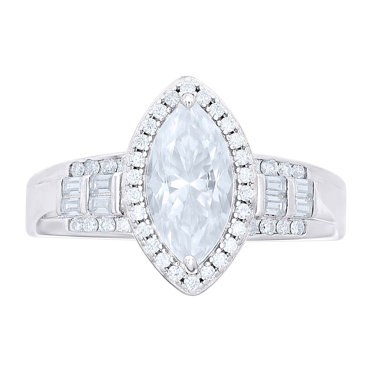 925 Sterling Silver Womens Moissanite Engagement Ring S7