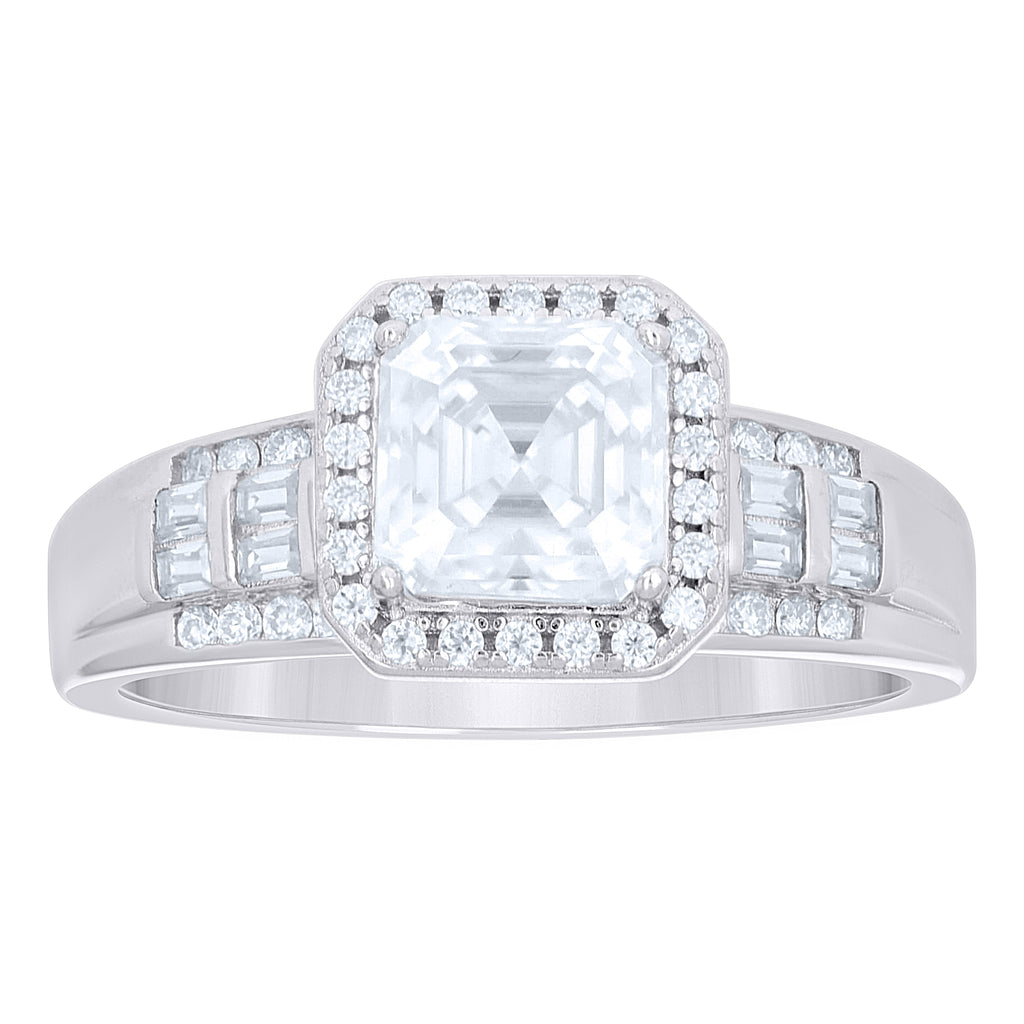 925 Sterling Silver Womens Moissanite Engagement Ring S8