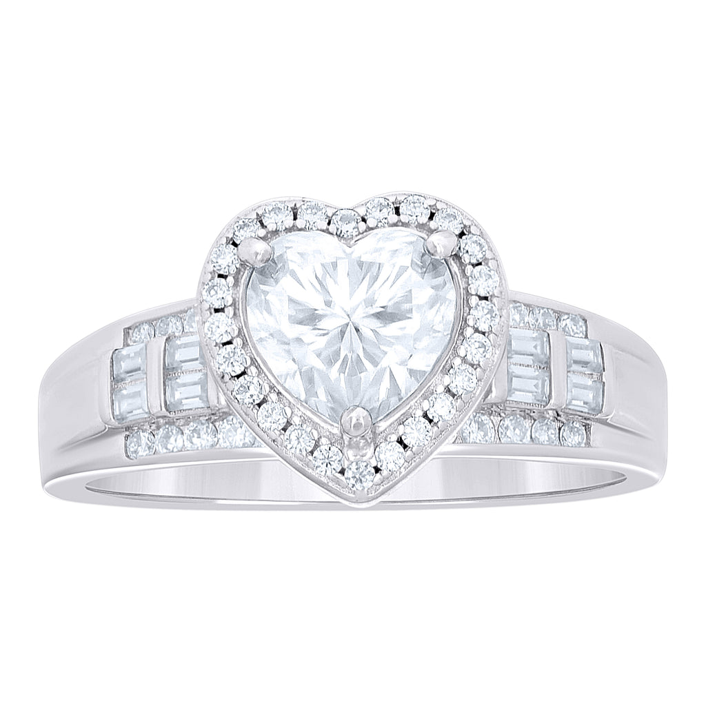 925 Sterling Silver Womens Moissanite Engagement Ring S8