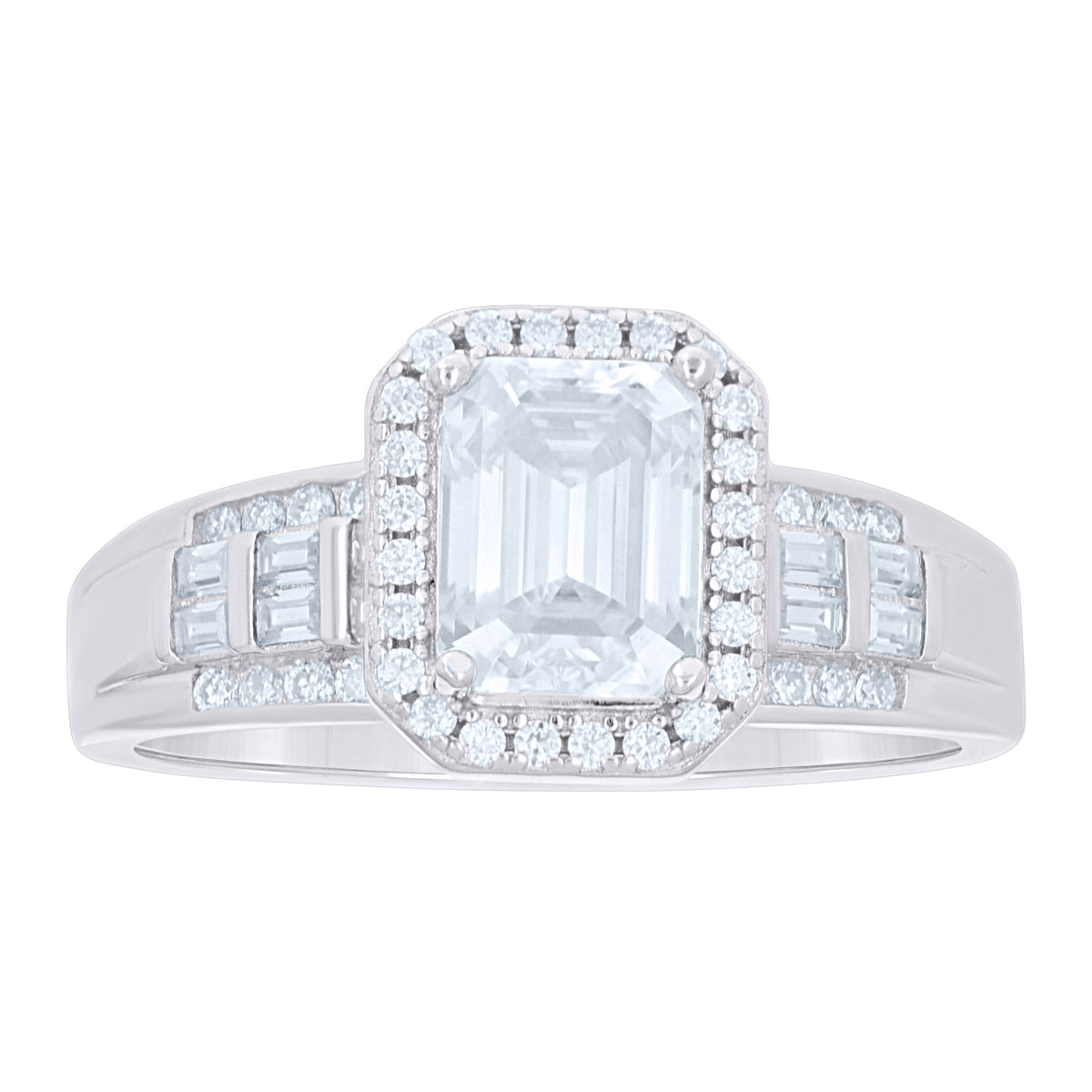 925 Sterling Silver Womens Moissanite Engagement Ring S7