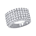 925 Sterling Silver Womens Round Cubic Zirconia Size-8 Wedding Anniversary Band Ring