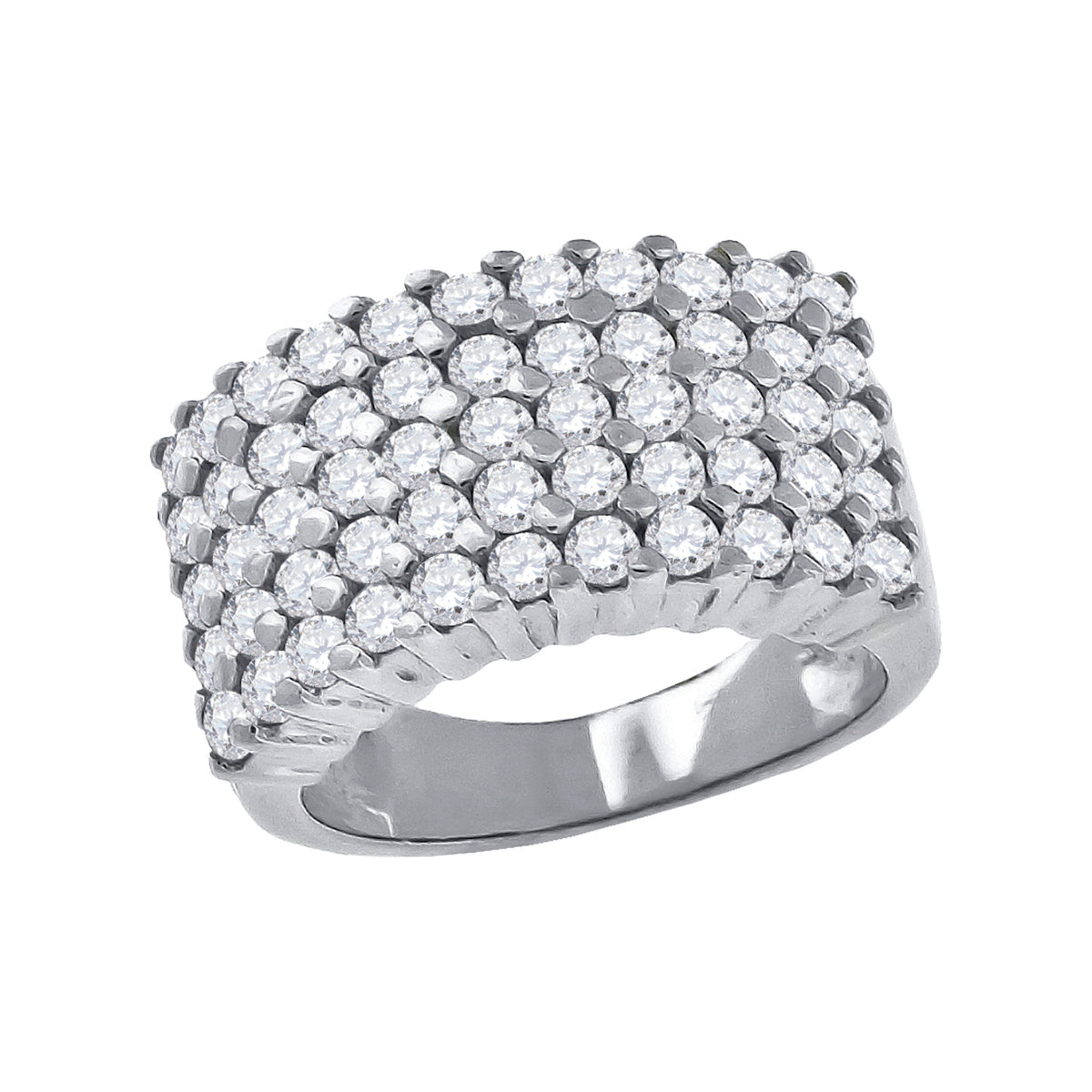 925 Sterling Silver Womens Round Cubic Zirconia Size-8 Wedding Anniversary Band Ring