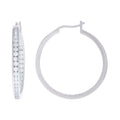925 Sterling Silver Yellow-Tone Womens Cubic Zirconia Single Row Huggie Hoop Earrings