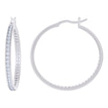 925 Sterling Silver Womens Cubic Zirconia Hoop Earrings 40mm