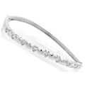 925 Sterling Silver Womens Cubic Zirconia Heart Bangle