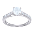 925 Sterling Silver Womens Cubic Zirconia Size-7 Round Center Stone Bridal Wedding Anniversary Engagement Ring Band