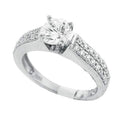 925 Sterling Silver Womens Cubic Zirconia Size-6 Round Center Stone Bridal Wedding Anniversary Engagement Ring Band