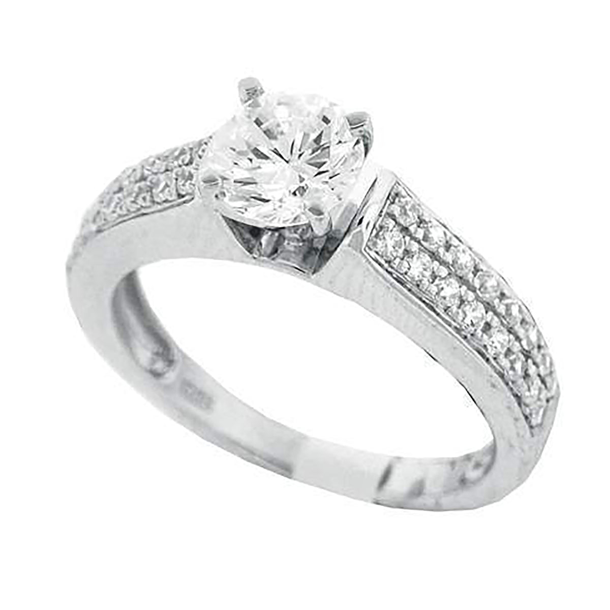 925 Sterling Silver Womens Cubic Zirconia Size-6 Round Center Stone Bridal Wedding Anniversary Engagement Ring Band