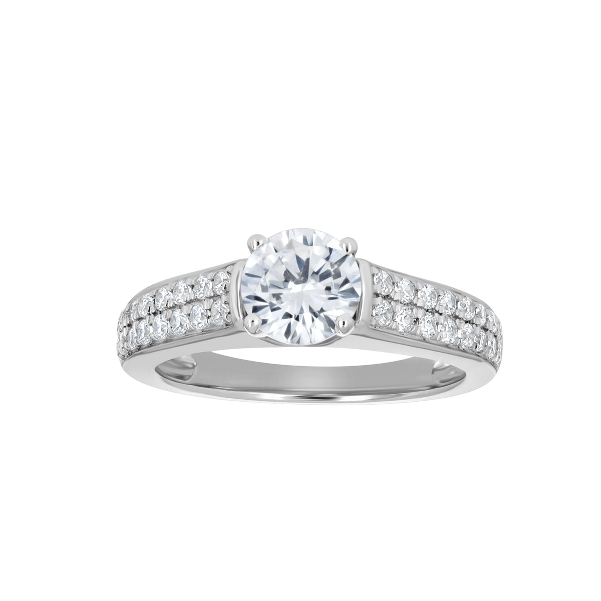 925 Sterling Silver Womens Cubic Zirconia Size-7 Round Center Stone Bridal Wedding Anniversary Engagement Ring Band