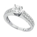 925 Sterling Silver Womens Cubic Zirconia Size-8 Round Center Stone Bridal Wedding Anniversary Engagement Ring Band