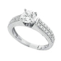 925 Sterling Silver Womens Cubic Zirconia Size-9 Round Center Stone Bridal Wedding Anniversary Engagement Ring Band