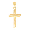 10K Yellow Gold Unisex Cross Religious Charm Pendant