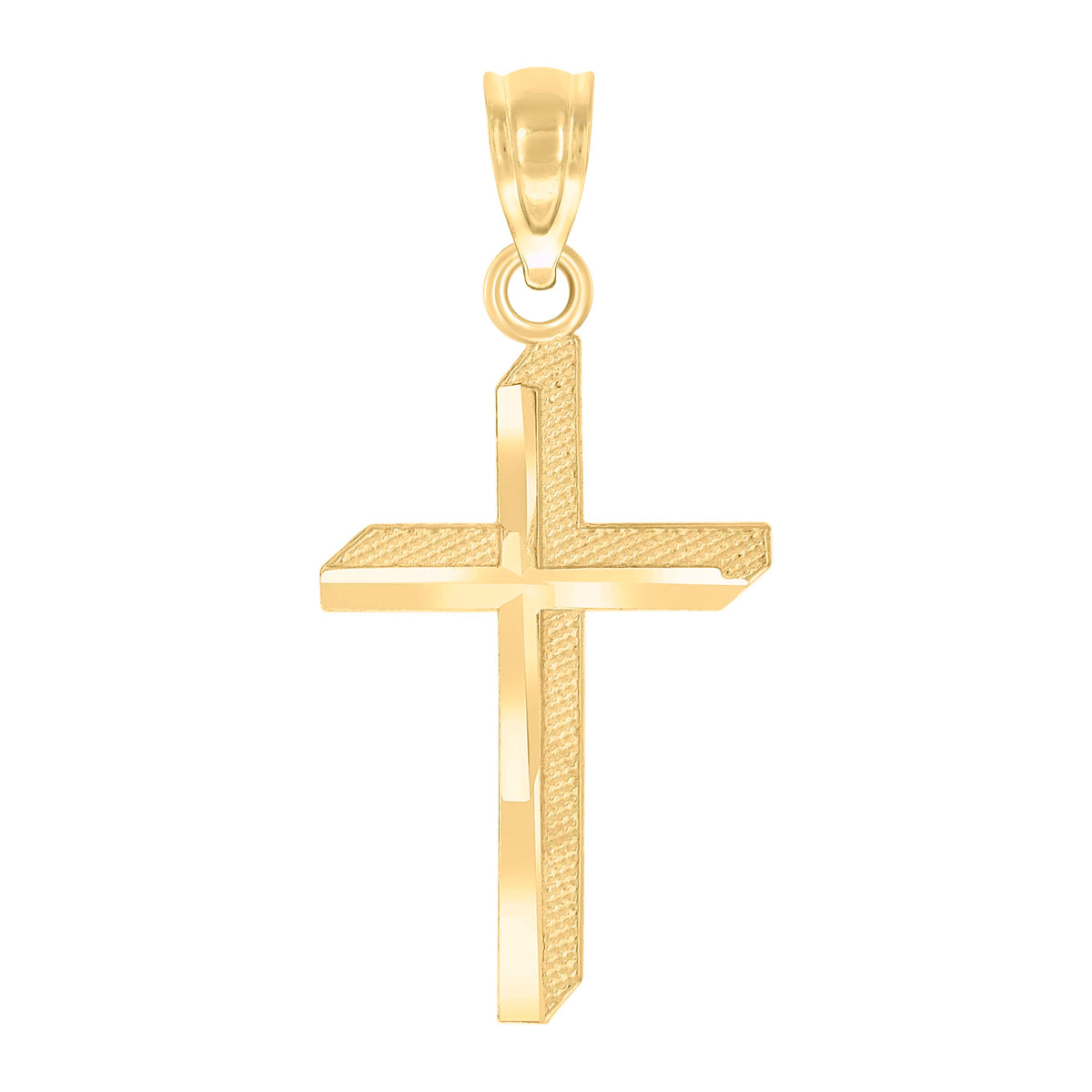 10K Yellow Gold Unisex Cross Religious Charm Pendant