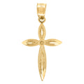 10K Yellow Gold Unisex Cross Religious Charm Pendant
