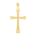 10K Yellow Gold Unisex Cross Religious Charm Pendant