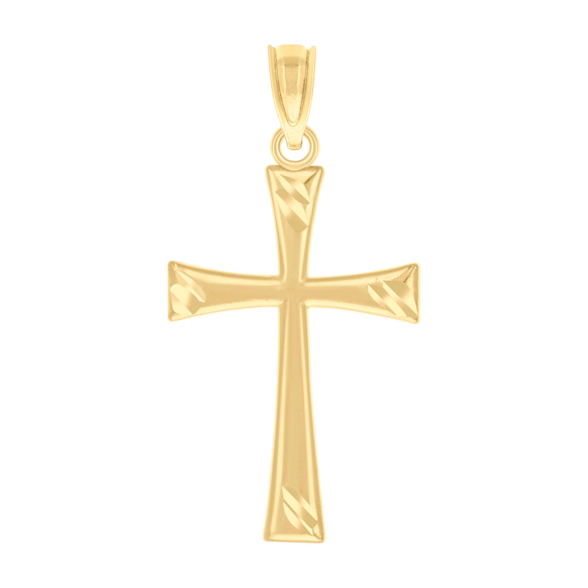 10K Yellow Gold Unisex Cross Religious Charm Pendant