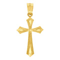 10K Yellow Gold Unisex Cross Religious Charm Pendant