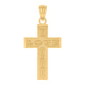 10K Yellow Gold Unisex Cross I Love You Religious Charm Pendant
