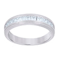 925 Sterling Silver Womens CZ Size-8 Princess-Cut Center Stones Bridal Wedding Anniversary Engagement Ring Band