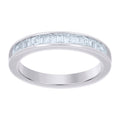 925 Sterling Silver Womens CZ Size-8 Princess Baguette Center Stones Bridal Wedding Anniversary Engagement Ring Band