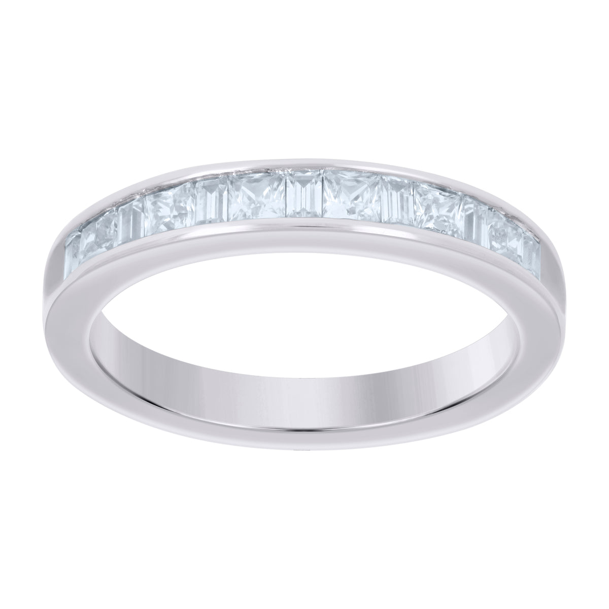 925 Sterling Silver Womens CZ Size-9 Princess Baguette Center Stones Bridal Wedding Anniversary Engagement Ring Band