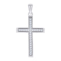 925 Sterling Silver Unisex Cz Cross Religious Charm Pendant