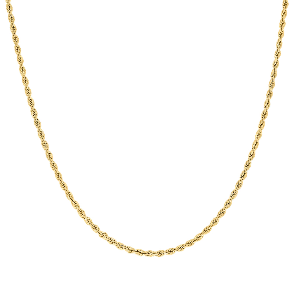 Yellow Stainless Steel Unisex 3mm 16 Inches Rope Fashion Chain Necklace